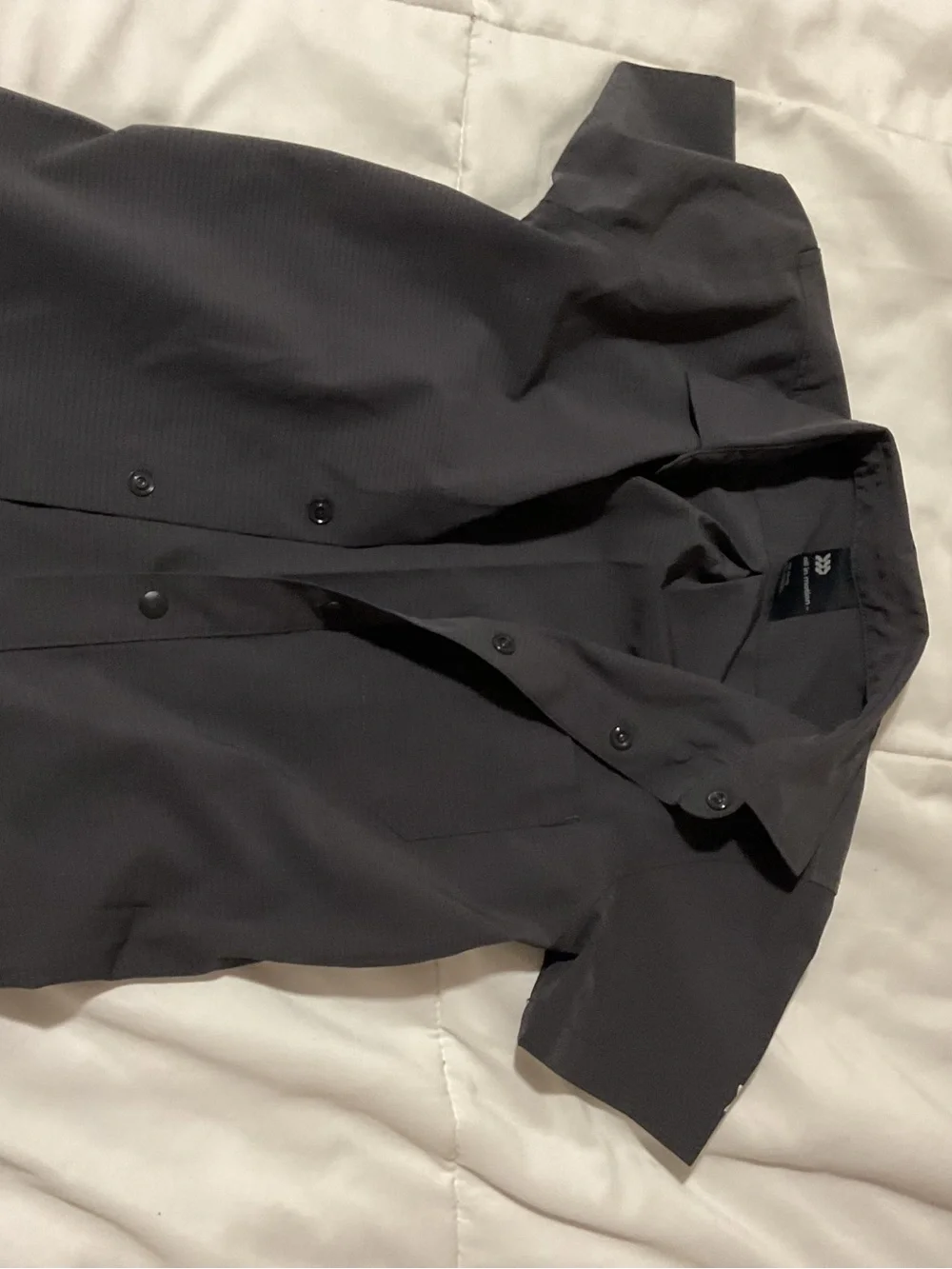 all in motion Boys' Dark Gray Short Sleeve Button Polo